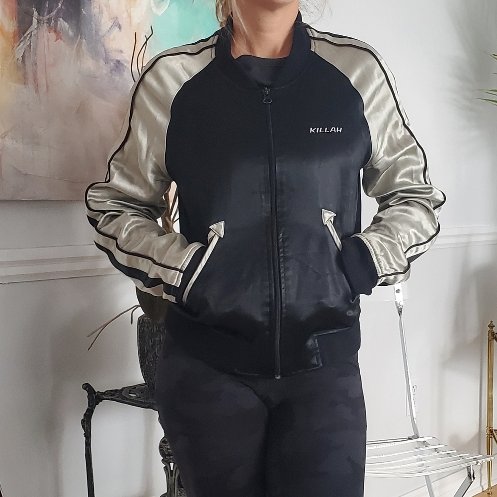 Vintage Killah Miss Sixty Varcity Track Bomber Satin Jacket - Picture 5 of 13